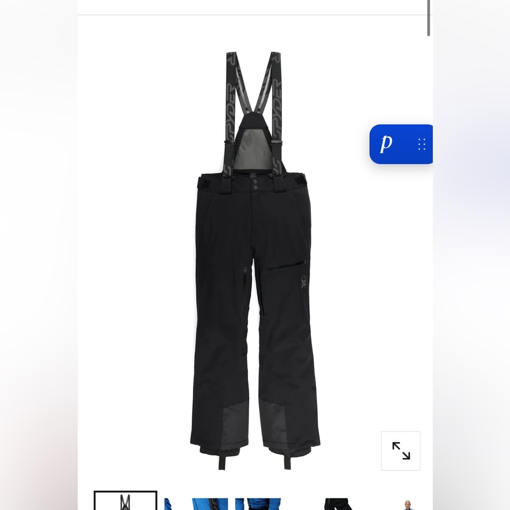 Spyder Navy Blue Suspender Ski Pants🖤